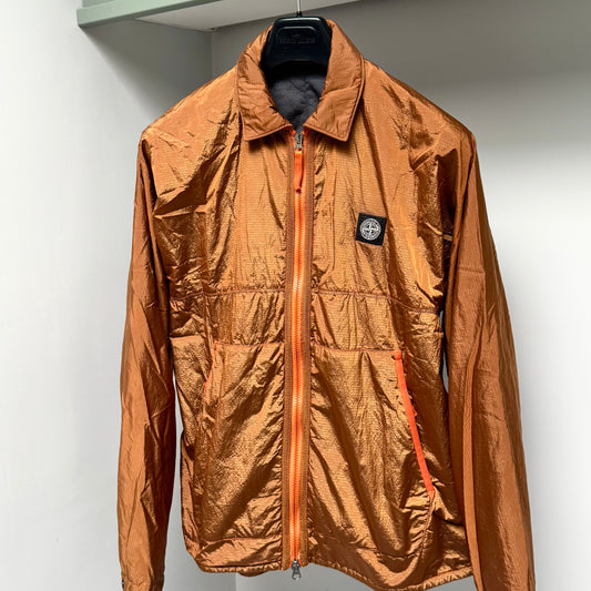 Stone Island Padded Nylon Metal Ripstop Compass Patch Full Zip Overshirt - Small ptp21.5”