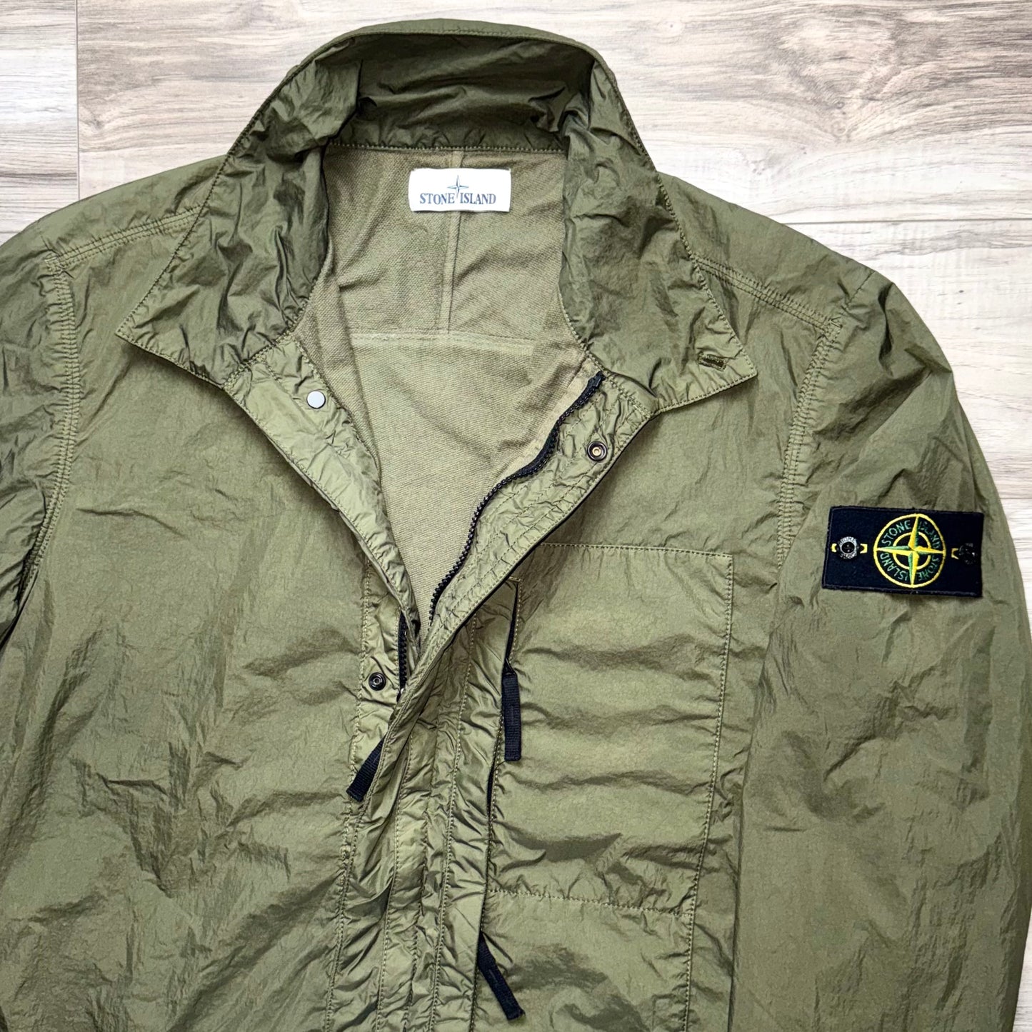 Stone Island Garment Dyed Crinkle Reps NY Badge Overshirt - Large ptp22”