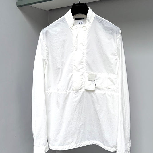 CP Company White Metropolis Series Taylon L Half Zip Smock Overshirt - Medium ptp22”