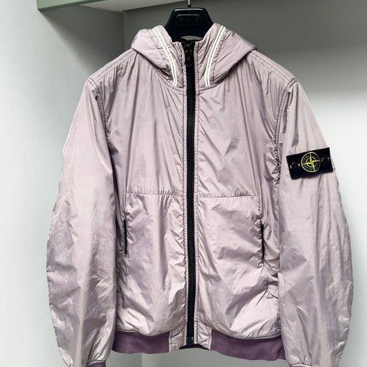 Stone Island Mauve Purple Garment Dyed Crinkle Reps NY With Primaloft-TC Full Zip Jacket - Small ptp20.5”