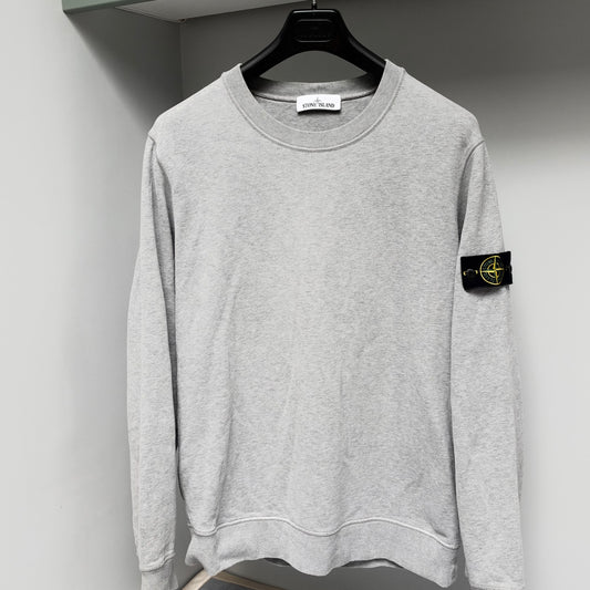 Stone Island Grey Cotton Fleece Pullover Sweatshirt - Large