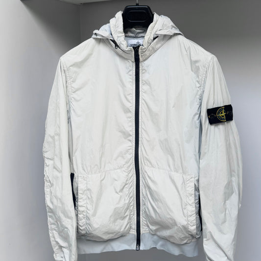 Stone Island Beige Garment Dyed Crinkle Reps NY Full Zip Jacket - Medium ptp20.5”