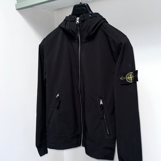 Stone Island Light Soft Shell-R Full Zip Badge Jacket - Small ptp19.5”