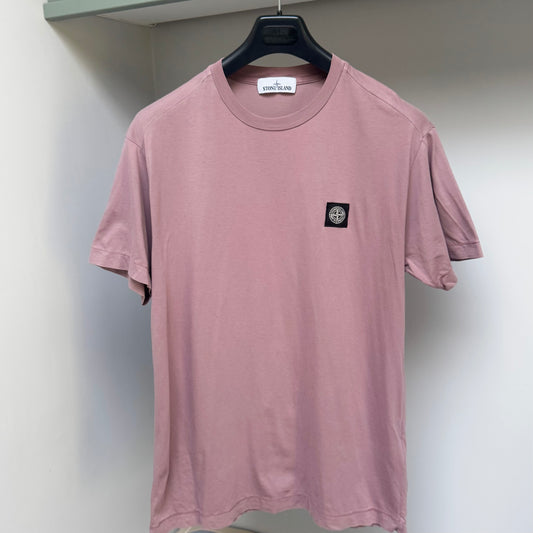 Stone Island Dusty Pink Patch Logo T shirt - Large ptp21”
