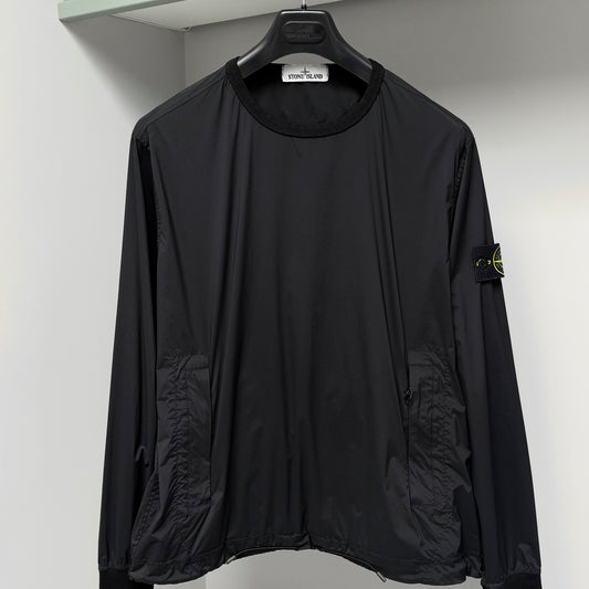 Stone Island Black Skin Touch Nylon-TC Pullover Sweatshirt - Medium