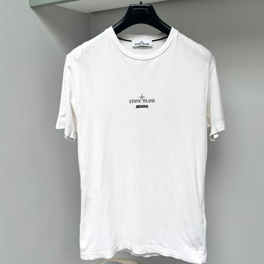Stone Island White Archivio ‘Lino Watro Camouflage’ Organic Cotton T shirt - Small