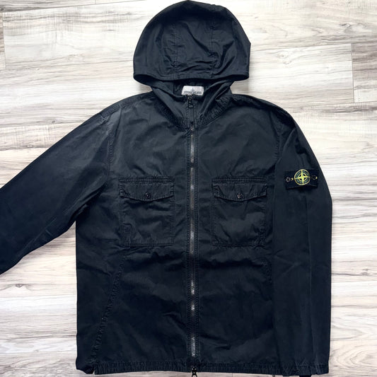 Stone Island Hooded Full Zip Badge Overshirt - 3XL ptp26”