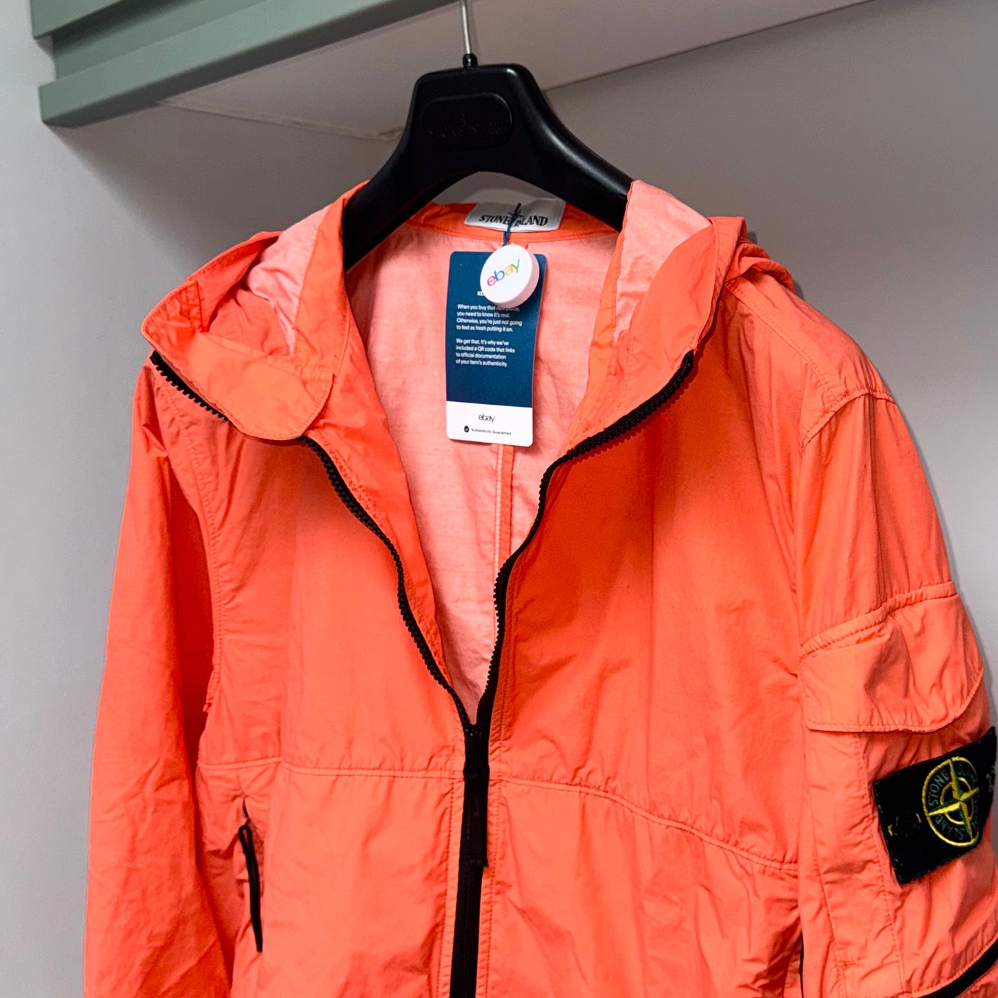 Stone Island Naslan Light Watro Full Zip Badge Jacket - Medium ptp21.5”