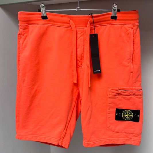 Stone Island Orange Organic Cotton Fleece Shorts - XL 36W