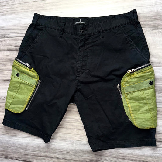 Stone Island Shadow Project Badge Cargo Shorts - Large 34W