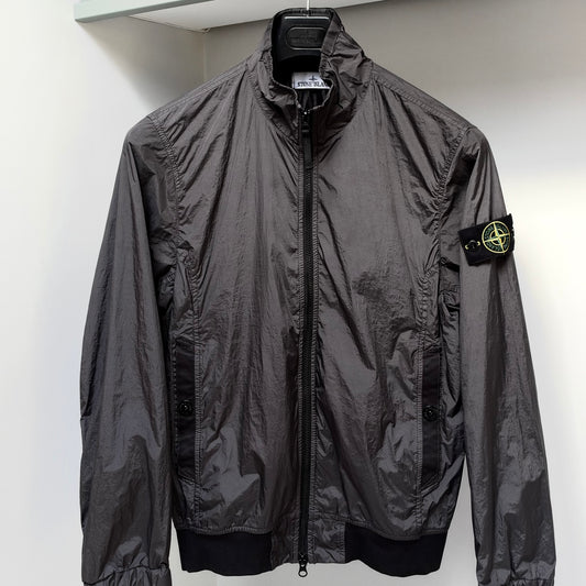 Stone Island Grey Garment Dyed Crinkle Reps NY Full Zip Jacket - Small
