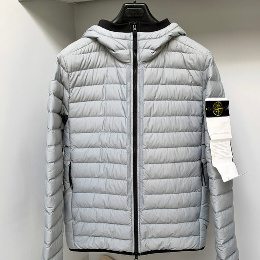 Stone Island Grey O-Cotton / R-Nylon Tela Full Zip Jacket - Large
