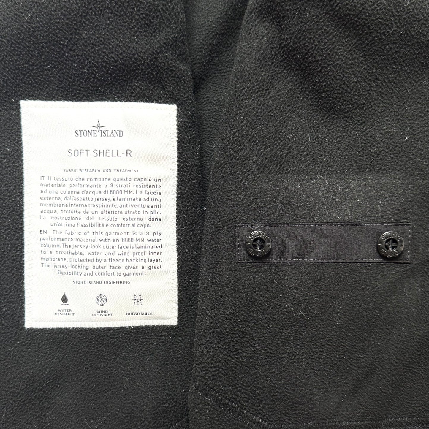Stone Island Soft Shell-R Full Zip Badge Jacket - XL ptp23.5”