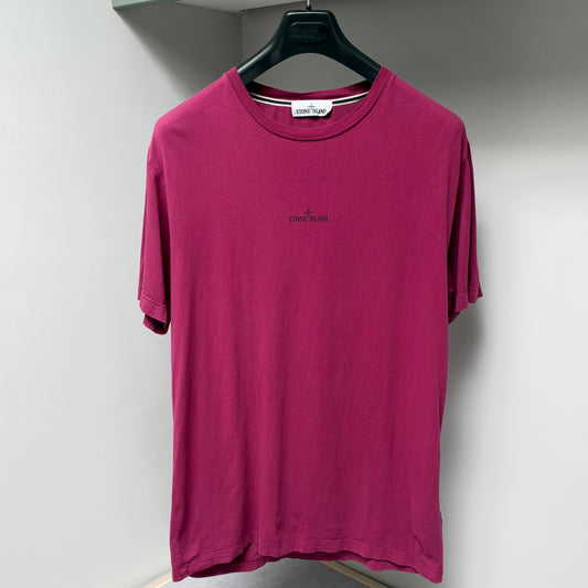Stone Island Purple Graphic Print Logo T shirt - Large