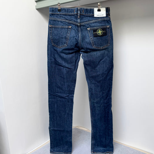 Stone Island Blue Denim Jeans - 30W 34L Regular Tapered Fit