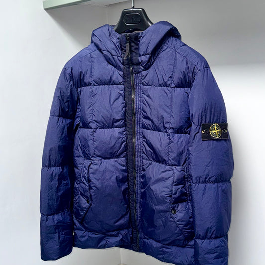 Stone Island Garment Dyed Crinkle Reps NY Down Full Zip Badge Jacket - XL ptp23.5”