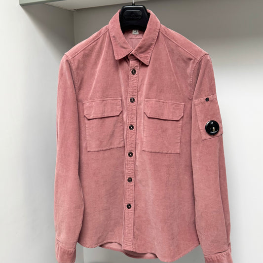 Stone Island Pink Corduroy Button Up Lens Overshirt - Large ptp21.5”