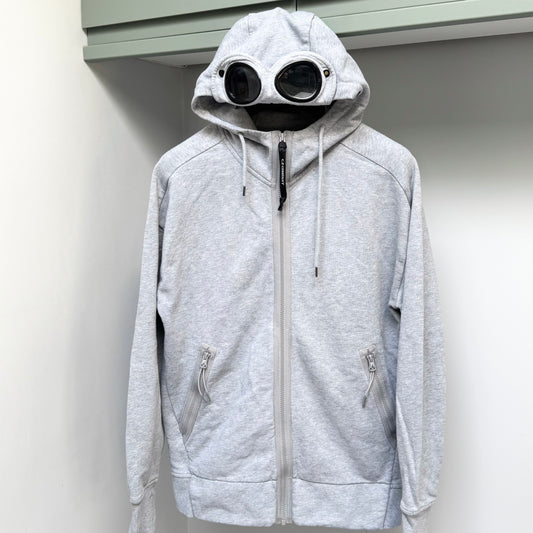 CP Company Grey Full Zip Goggle Hoodie - Medium ptp21”