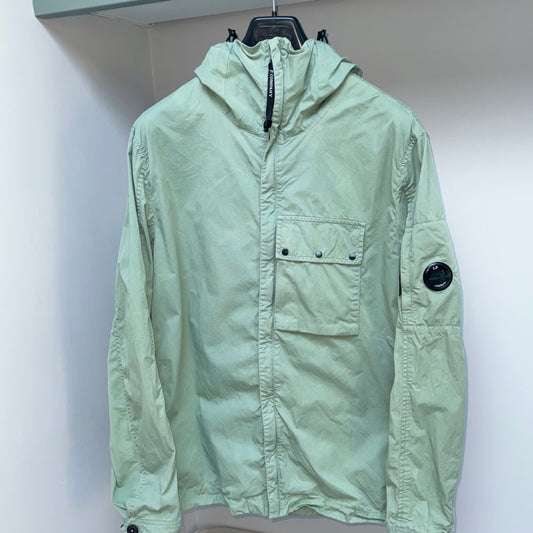 CP Company Green Hooded Gabardine Full Zip Lens Overshirt - XL ptp22.5”