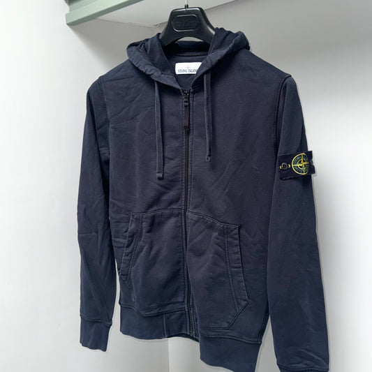 Stone Island Full Zip Badge Hoodie - Small ptp20.5”