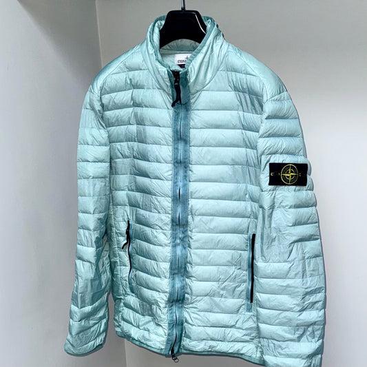 Stone Island Loom Woven Chambers R-Nylon Down-TC Full Zip Badge Jacket - Large ptp22.5”