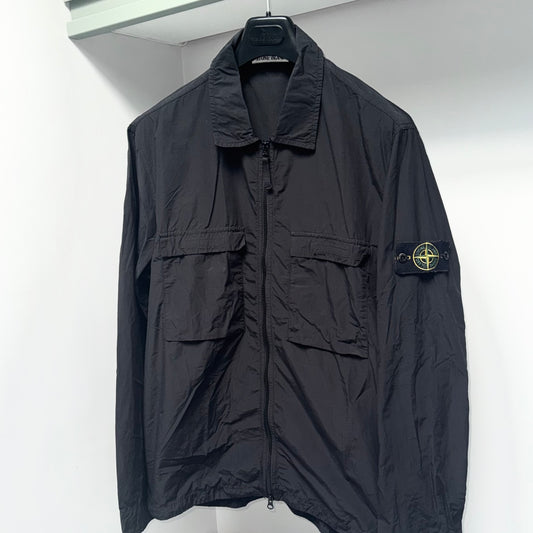 Stone Island Crinkle Reps Full Zip Badge Overshirt - XL ptp23.5”