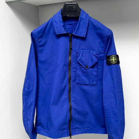 Stone Island Electric Blue Full Zip Overshirt - Small ptp20”
