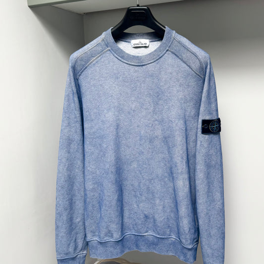 Stone Island Blue Dust Treatment Pullover Sweatshirt - Large ptp22”