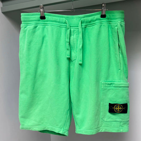 Stone Island Green Organic Cotton Fleece Shorts - XL 36W