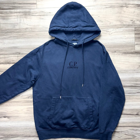 CP Company Diagonal Fleece Embroidered Logo Pullover Hoodie - Medium ptp23”