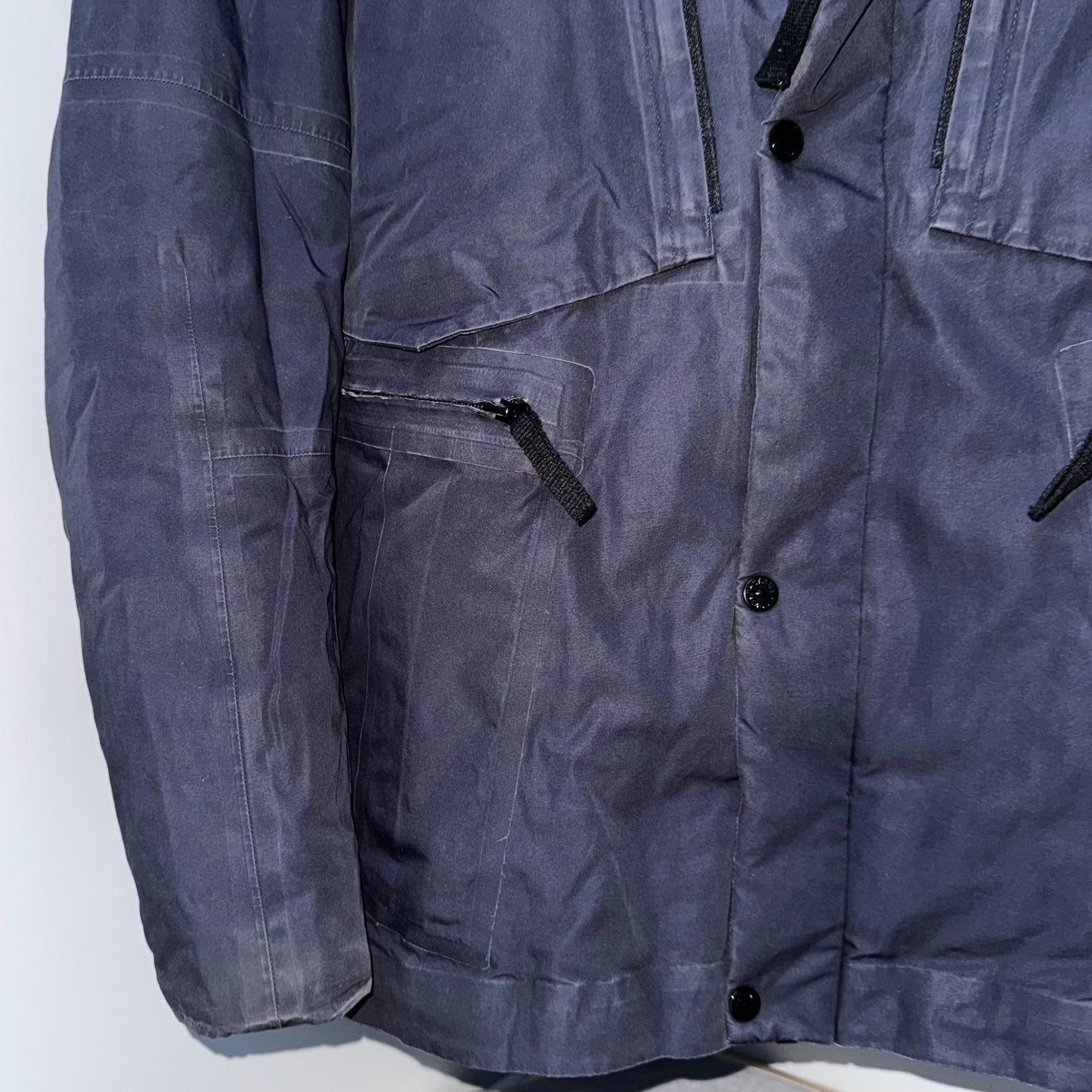 Stone Island Water Repellent Supima Cotton With Primaloft Insulation Technology Full Zip Badge Jacket - XXL ptp25.5”