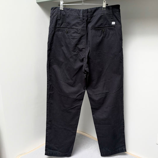 CP Company Blue Cotton Gabardine Logo Chinos - 34W