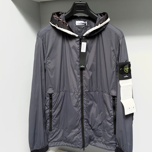 Stone Island Grey Skin Touch Nylon-TC Full Zip Jacket - Large
