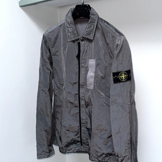 Stone Island Nylon Metal Full Zip Badge Overshirt - Small ptp19.5”