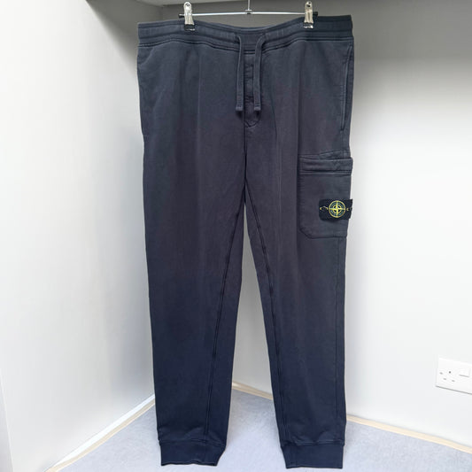 Stone Island Navy Blue Organic Cotton Fleece Joggers - XXL 38W