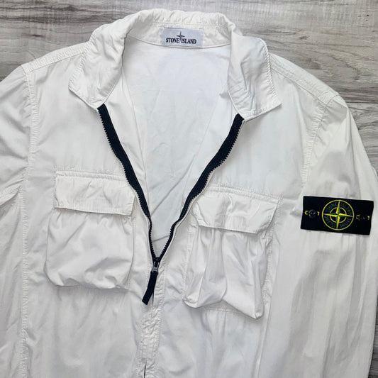 Stone Island Full Zip Badge Overshirt - Large ptp22”