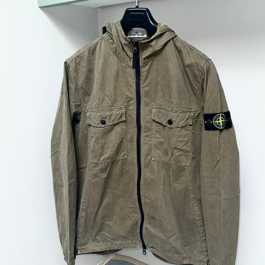 Stone Island Hooded Full Zip Badge Overshirt - Large ptp22”