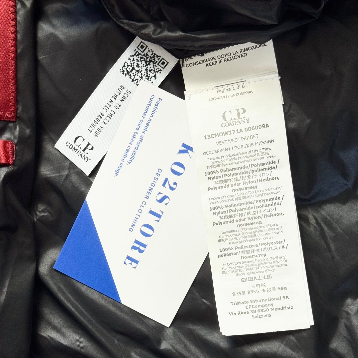 CP Company DD Shell Full Zip Goggle Gilet - Small ptp20.5”