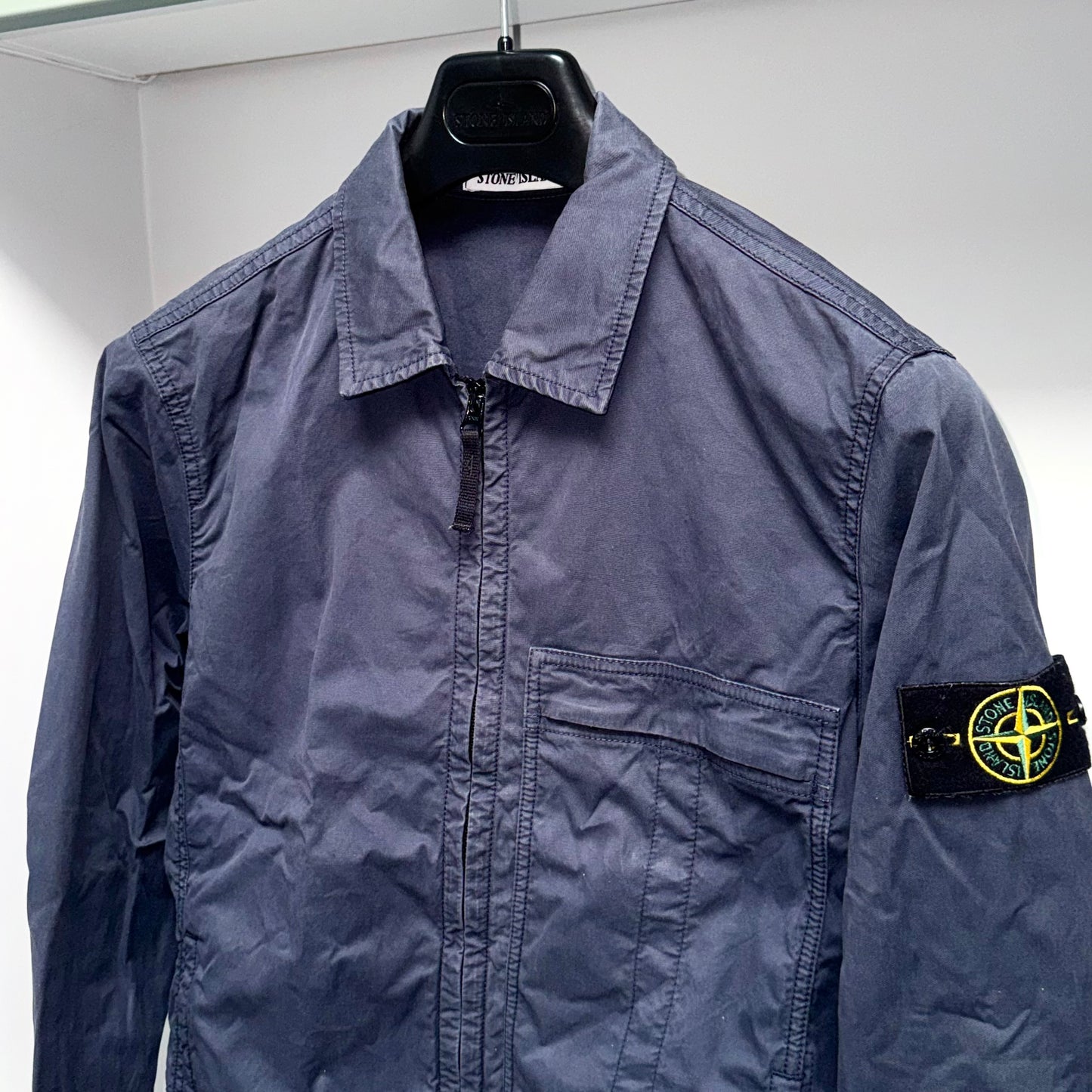 Stone Island Full Zip Badge Overshirt - Small ptp20”