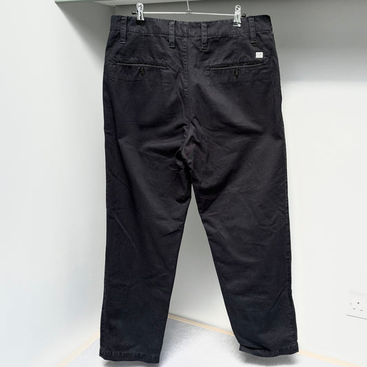 CP Company Blue Cotton Gabardine Logo Chinos - 32W Regular Fit