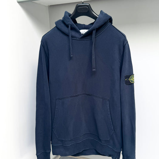 Stone Island Navy Blue Organic Cotton Fleece Pullover Hoodie - XL ptp23”