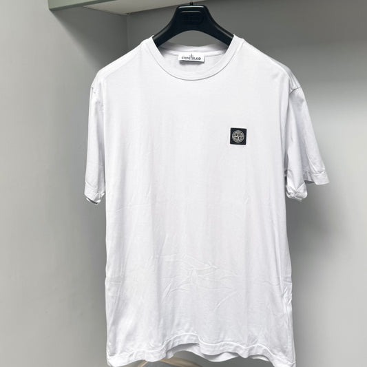 Stone Island Sky Blue Patch Logo T shirt - Large