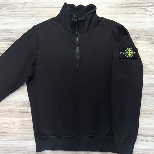 Stone Island Quarter Zip Pullover Badge Sweatshirt - Small