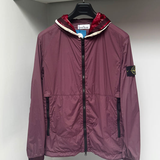 Stone Island Burgundy Red Skin Touch Nylon-TC Full Zip Jacket - Medium ptp22”