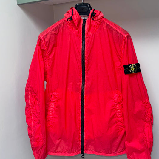 Stone Island Red Lamy Velour Full Zip Jacket - Large ptp22”