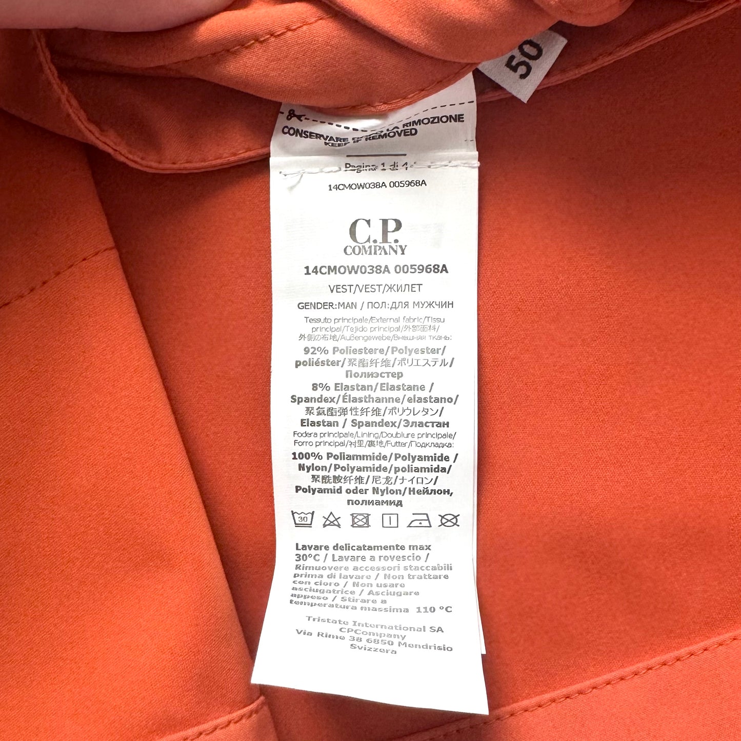 CP Company Shell-R Full Zip Lens Gilet - Large ptp22"