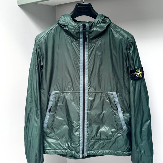 Stone Island Emerald Green Micro Ripstop With Primaloft Insulation Technology Full Zip Jacket - Medium ptp21.5”