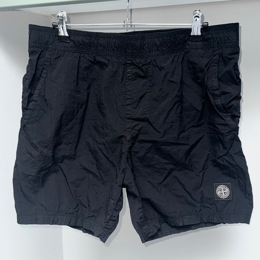Stone Island Black Nylon Metal Patch Swim Shorts - Medium 32W