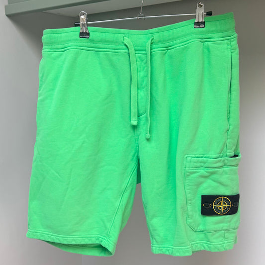 Stone Island Green Organic Cotton Fleece Shorts - XL 36W