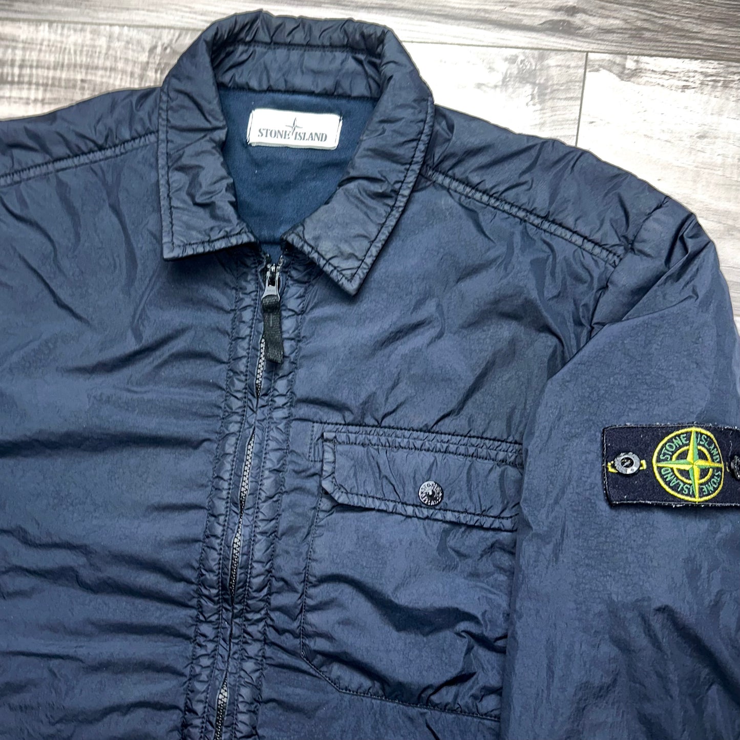 Stone Island Garment Dyed Crinkle Reps NY Badge Jacket